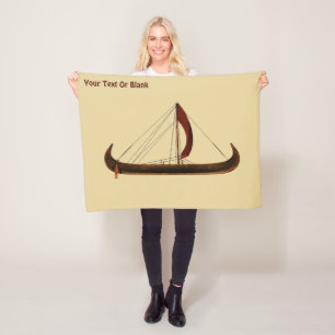 Red Sail Viking Ship Fleecedecke