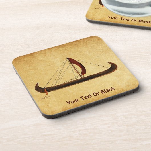 Red Sail Viking Ship Getränkeuntersetzer (Linke Seite)