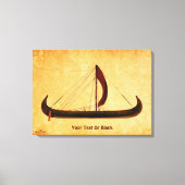 Red Sail Viking Ship Leinwanddruck (Vorderseite)