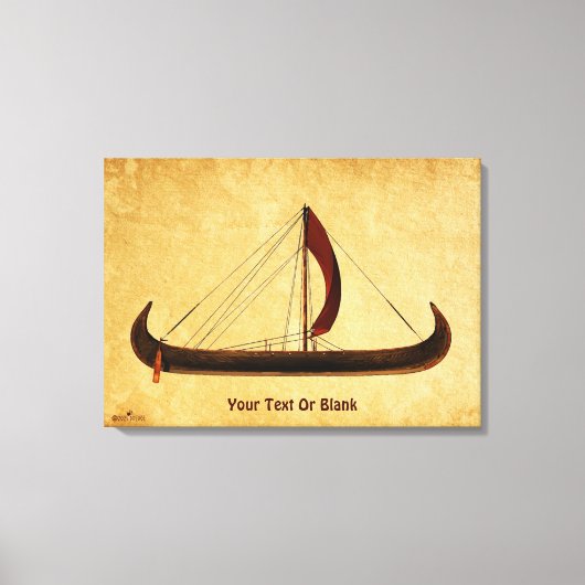 Red Sail Viking Ship Leinwanddruck (Vorderseite)