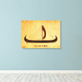 Red Sail Viking Ship Leinwanddruck (Insitu (Holzboden))