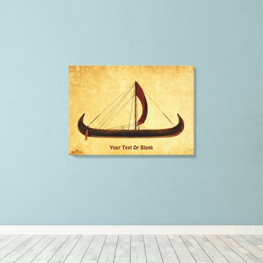 Red Sail Viking Ship Leinwanddruck (Insitu (Holzboden))