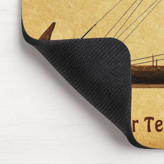 Red Sail Viking Ship Mousepad (Ecke)