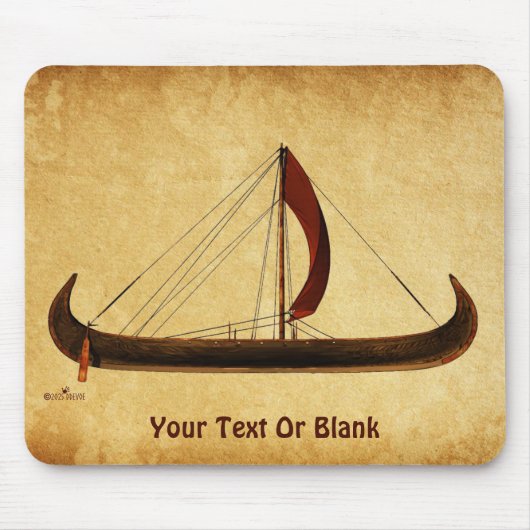 Red Sail Viking Ship Mousepad (Vorne)