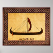 Red Sail Viking Ship Poster (Vorne)