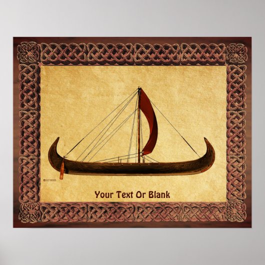 Red Sail Viking Ship Poster (Vorne)
