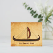 Red Sail Viking Ship Postkarte (Stehend Vorderseite)