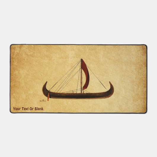Red Sail Viking Ship Schreibtischunterlage (Vorderseite)