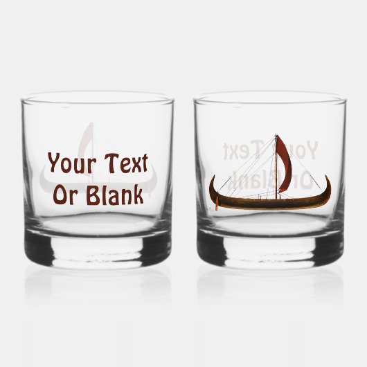 Red Sail Viking Ship Whiskyglas (Rückseite)