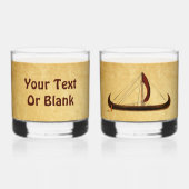 Red Sail Viking Ship Whiskyglas (Rückseite)