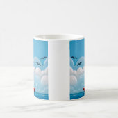 Red Sailboat Cloud Kaffeetasse (Mittel)