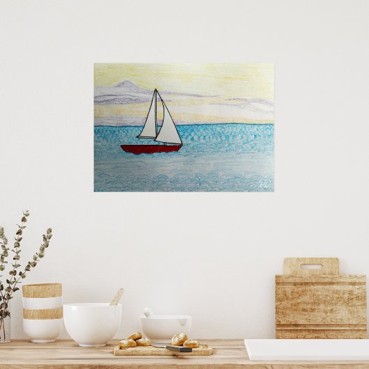 Red Sailboat Poster (Küche)