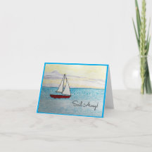 Red Sailboat - Segeln Sie weg! Blankokarte