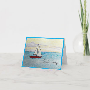 Red Sailboat - Segeln Sie weg! Blankokarte