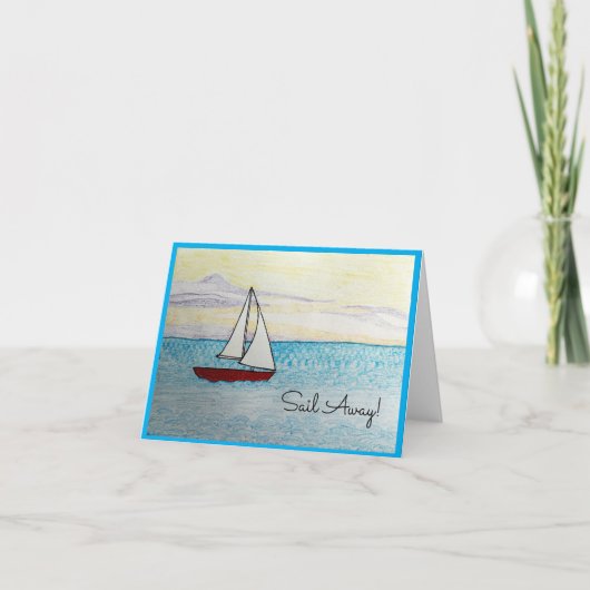 Red Sailboat - Segeln Sie weg! Blankokarte (Vorderseite)