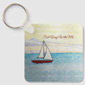 Red Sailboat segelt mit mir weg Schlüsselanhänger (Vorderseite)