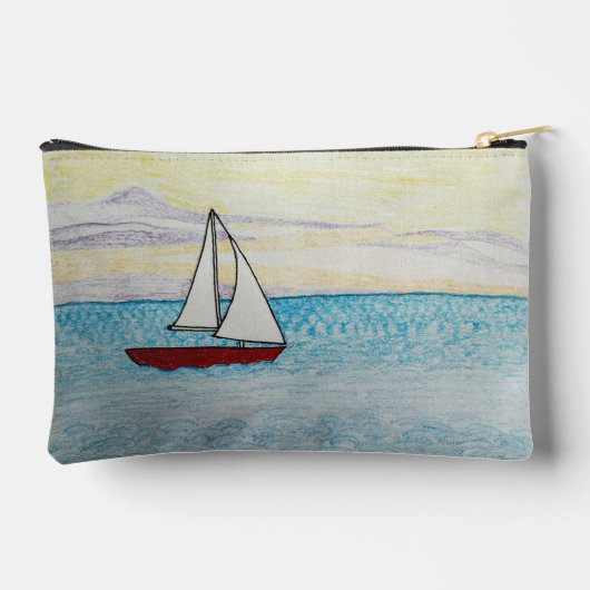 Red Sailboat Zubehörtasche (Rückseite)
