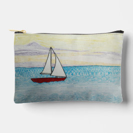 Red Sailboat Zubehörtasche