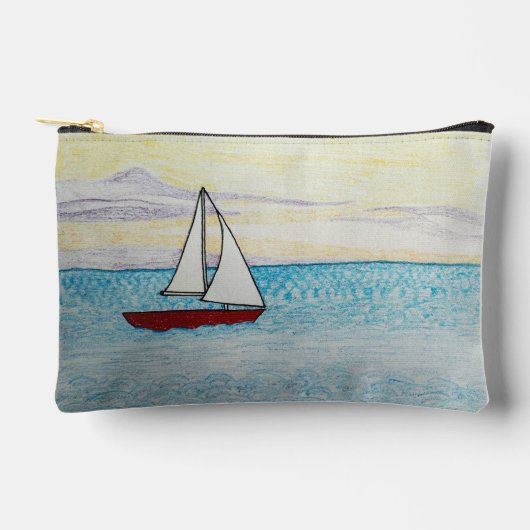 Red Sailboat Zubehörtasche (Vorderseite)
