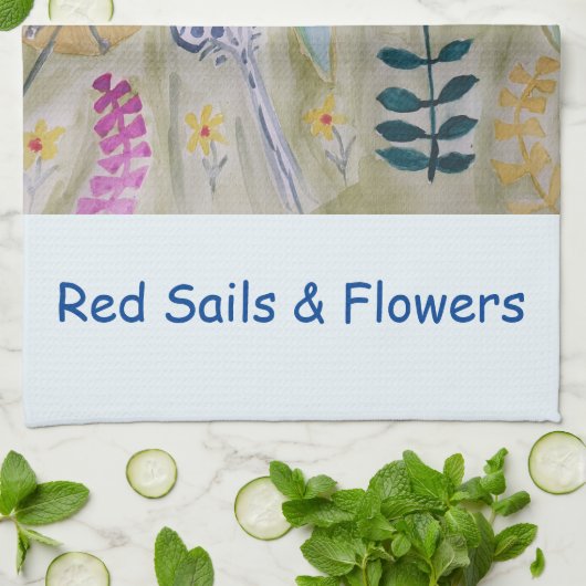 Red Sails & Blume Handtuch (Gefaltet)