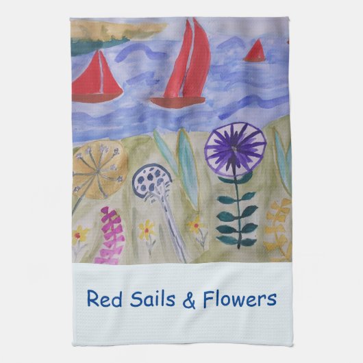 Red Sails & Blume Handtuch (Vertikal)