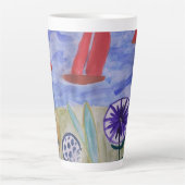 Red Sails & Blume Latte Tasse (Vorderseite)