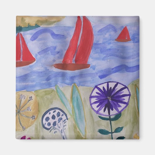 Red Sails & Blume Magnet (Vorne)