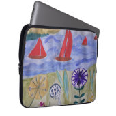 Red Sails & Blume Notebook-Sieb Laptopschutzhülle (Vorne Rechts)