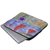 Red Sails & Blume Notebook-Sieb Laptopschutzhülle (Vorne Knopf)