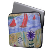 Red Sails & Blume Notebook-Sieb Laptopschutzhülle (Vorderseite Links)