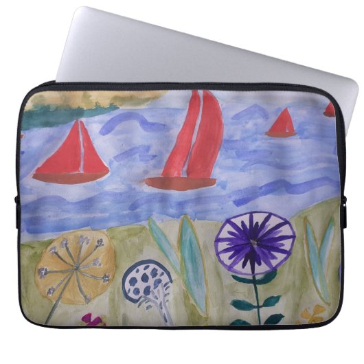 Red Sails & Blume Notebook-Sieb Laptopschutzhülle (Vorderseite)
