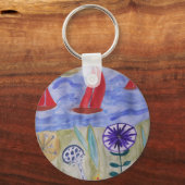 Red Sails & Blume Round Key Ring Schlüsselanhänger (Vorderseite)