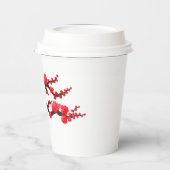 Red Sakura Blossom Gemälde von Sara Motolanez Pappbecher (Links)