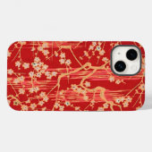 RED SAKURA BLUME Antikes japanisches Blumenmuster Case-Mate iPhone Hülle (Rückseite (Horizontal))
