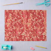 RED SAKURA BLUME Antikes japanisches Blumenmuster Seidenpapier (Basteln)