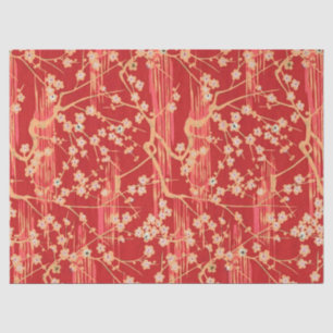 RED SAKURA BLUME Antikes japanisches Blumenmuster Seidenpapier