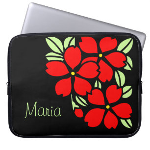 Red Sakura Japanisch Floral Kimono Laptopschutzhülle