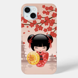 Red Sakura Kokeshi Doll - Japanisch Geisha Case-Mate iPhone Hülle