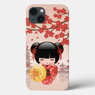 Red Sakura Kokeshi Doll - Japanisch Geisha Case-Mate iPhone Hülle
