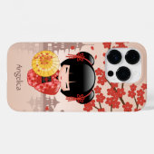 Red Sakura Kokeshi Doll - Japanisch Geisha Case-Mate iPhone Hülle (Rückseite (Horizontal))