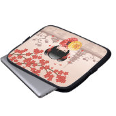 Red Sakura Kokeshi Doll - Japanisch Geisha Laptopschutzhülle (Vorne Knopf)