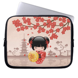 Red Sakura Kokeshi Doll - Japanisch Geisha Laptopschutzhülle