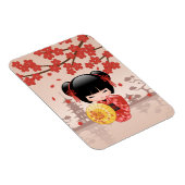 Red Sakura Kokeshi Doll - Japanisch Geisha Magnet (Rechte Seite)