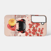 Red Sakura Kokeshi Doll - Japanisch Geisha Samsung Galaxy Hülle (Rückseite (Horizontal))