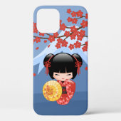 Red Sakura Kokeshi Doll - Niedlich Geisha Girl Case-Mate iPhone Hülle (Rückseite)