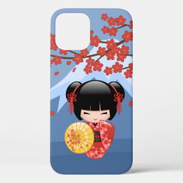 Red Sakura Kokeshi Doll - Niedlich Geisha Girl Case-Mate iPhone Hülle