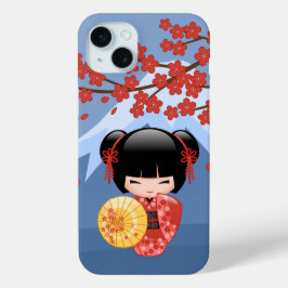 Red Sakura Kokeshi Doll - Niedlich Geisha Girl Case-Mate iPhone Hülle