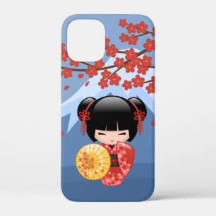 Red Sakura Kokeshi Doll - Niedlich Geisha Girl Case-Mate iPhone Hülle