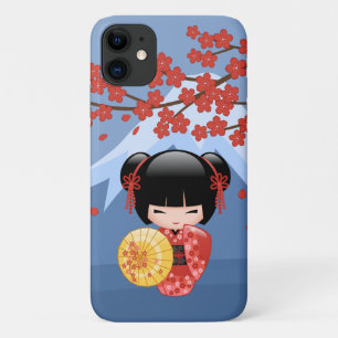 Red Sakura Kokeshi Doll - Niedlich Geisha Girl Case-Mate iPhone Hülle