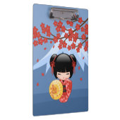 Red Sakura Kokeshi Doll - Niedlich Geisha Girl Klemmbrett (Rechts)